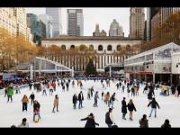 Webcam New York - Bryant Park Winter Village laden